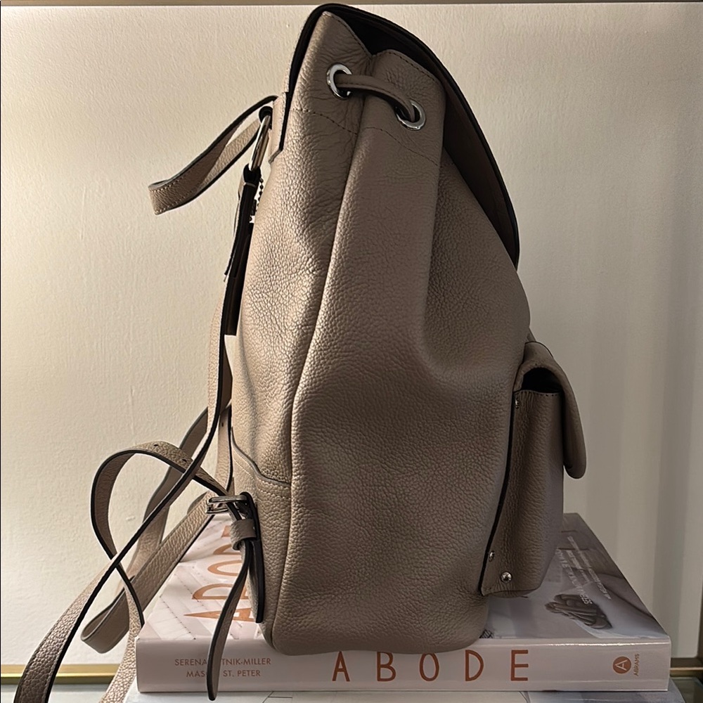 COACH Large Taupe Pebbled Leather Billie Backpack. - Picture 7 of 14